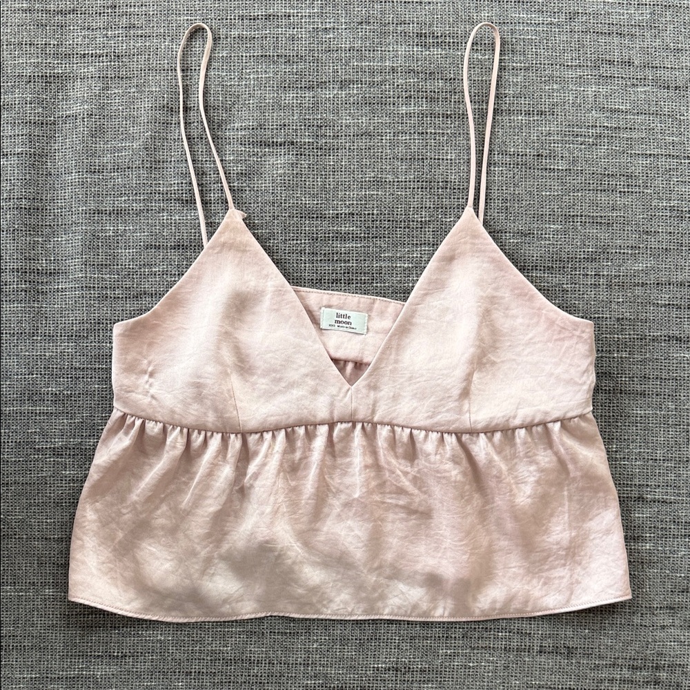 Aritzia Little Moon Pink Silky Camisole Top